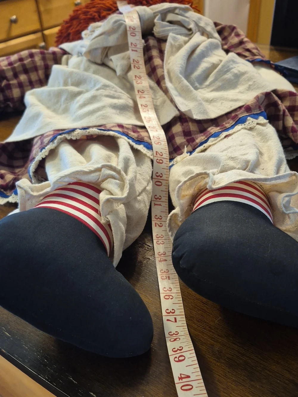 Raggedy Ann Andy Large Dolls Vintage Style Yarn Hair Cotton Clothes 70s 80s 36